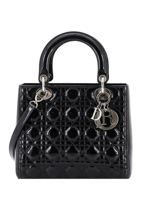 Christian Dior Pre-Owned Lady Dior Bag Cannage Quilt Patent Medium satchel - Black