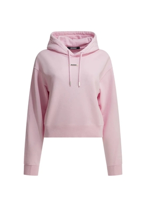 Jacquemus drawstring logo-patch hoodie - Pink
