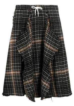 Charles Jeffrey Loverboy check-pattern midi skirt - Black