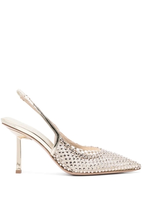 Le Silla Gilda 85mm crystal-embellished pumps - Gold