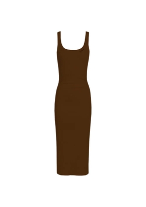 MC2 Saint Barth ribbed logo dress - Brown