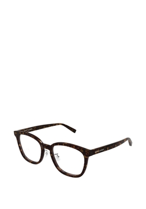 Saint Laurent Eyewear tortoiseshell-effect geometric-frame glasses - Brown
