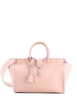 Saint Laurent Pre-Owned Monogram Cabas Downtown Leather with Crocodile Embossed Leather Small satchel - Pink