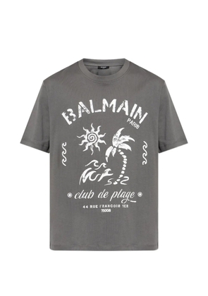 Balmain graphic-print logo-detail T-shirt - Grey