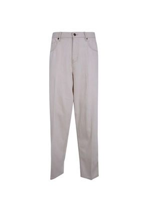 Emporio Armani pressed-crease logo-patch jeans - Neutrals
