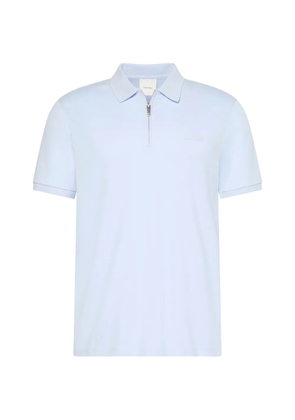 Calvin Klein zip-fastening logo-patch polo shirt - Blue