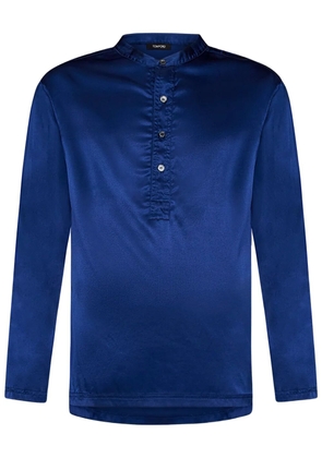 TOM FORD Henley long-sleeve pajama T-shirt - Blue