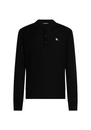 Karl Lagerfeld logo-embroidered polo shirt - Black