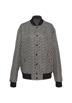 Balmain monogram-print reversible blouson jacket - Black