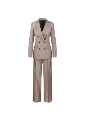 Tagliatore double-breasted slub-texture suit - Neutrals