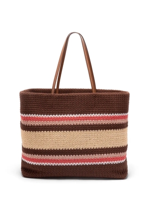 Miu Miu striped crochet shoulder bag - Brown