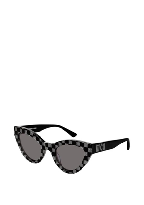 MCQ checkerboard-print cat-eye sunglasses - Black