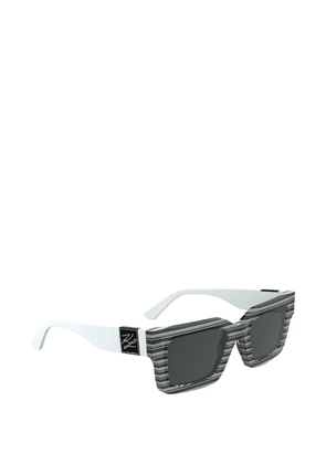 Karl Lagerfeld striped rectangle-frame sunglasses - Black
