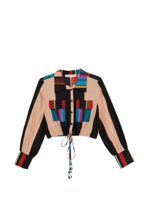 CONNOR&BLAKE Amelia striped cropped shirt - Neutrals