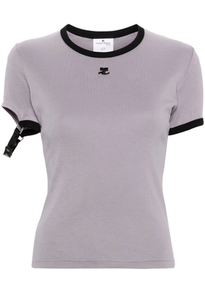 Courrèges Buckle Contrast cotton T-shirt - Grey