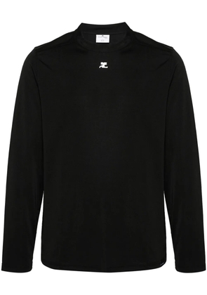 Courrèges logo-appliqué T-shirt - Black
