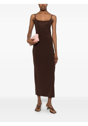 MC2 Saint Barth rhinestone-embellished scoop-neck maxi dress - Brown