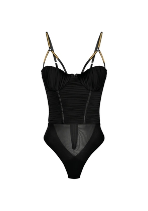 Elisabetta Franchi embellished-strap bodysuit - Black