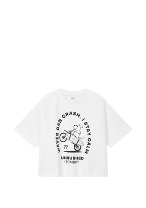 TOMBOY graphic-print boxy-fit T-shirt - White