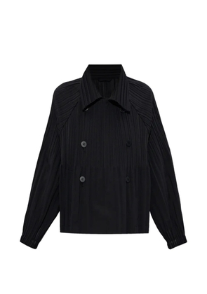Pleats Please Issey Miyake double-breasted pleated jacket - Black