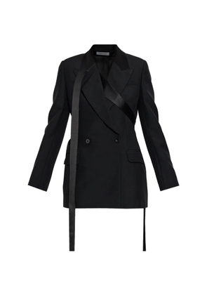 Alexander McQueen satin-trim double-breasted blazer - Black
