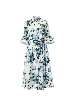 Carolina Herrera rose-print shirt dress - White