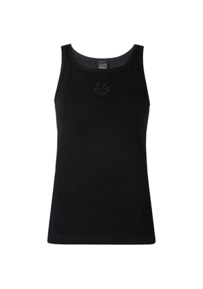 PINKO ribbed embroidered tank top - Black