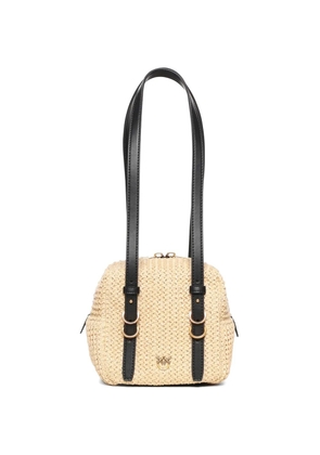 PINKO small logo-plaque shoulder bag - Neutrals