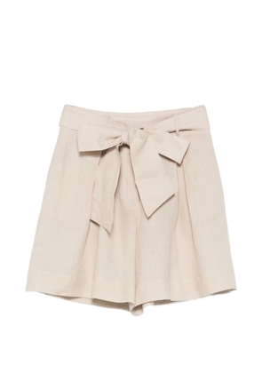 Liviana Conti tie-waist pleated shorts - Neutrals