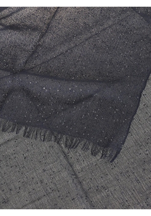 Brunello Cucinelli sequin-embellished cashmere scarf - Blue
