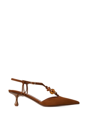 Jimmy Choo Lauri bead-embellished pumps - Brown