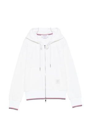Thom Browne logo-patch hoodie - White