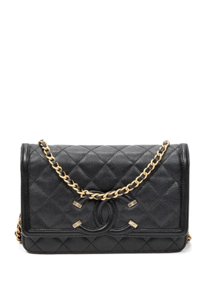 CHANEL Pre-Owned Filigree quilted CC shoulder bag - Black