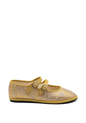 Gondolina Eloise floral-jacquard ballet flats - Yellow