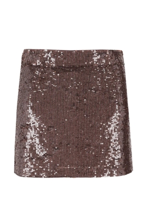 P.A.R.O.S.H. sequin-embellished mini skirt - Brown