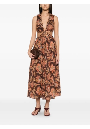 ZIMMERMANN Aster floral-print dress - Brown