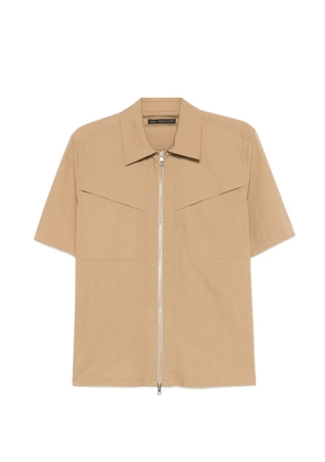 Low Brand zip-up patch-pocket shirt - Neutrals