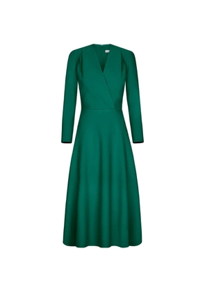 Oscar de la Renta wool-blend long-sleeve dress - Green