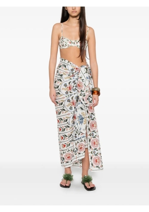 FARM Rio floral-print sarong - White