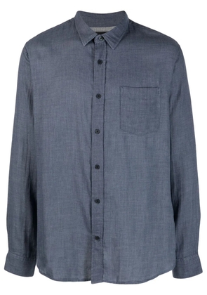 Vince spread-collar cotton shirt - Blue