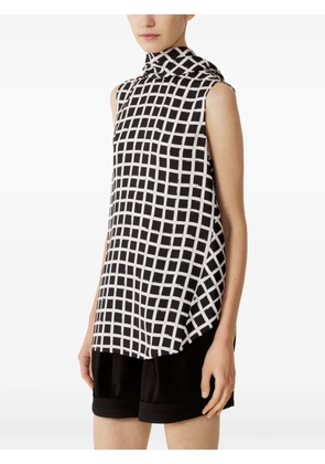 Lanvin check-pattern sleeveless top - Black