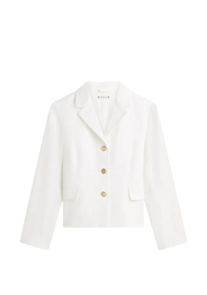 Tommy Hilfiger slim-fit single-breasted linen-blend blazer - White