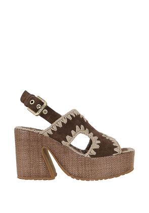 Mou crochet-trim platform sandals - Brown