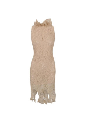 Giuseppe Di Morabito ruffled lace-overlay dress - Neutrals