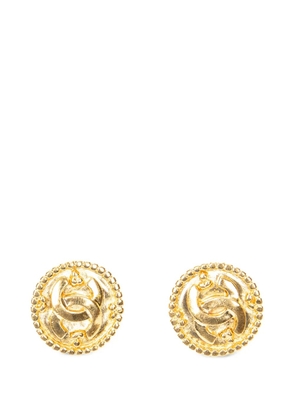 CHANEL Pre-Owned Interlocking CC clip-on earrings - Gold