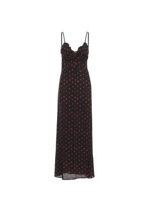 MAR DE MARGARITAS Riley floral-print ruffled maxi dress - Black