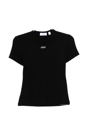 Off-White off stamp ribbed T-shirt - Black
