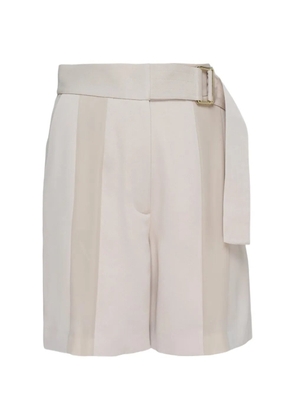 Club21 Collection Sloane belted crepe shorts - Neutrals