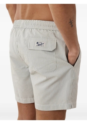 HARTFORD striped seersucker swim trunks - White