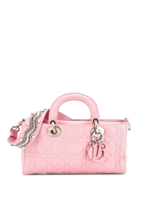 Christian Dior Pre-Owned Lady D-Joy Bag Cannage Quilt Lambskin with Crystal Detail Medium shoulder bag - Pink